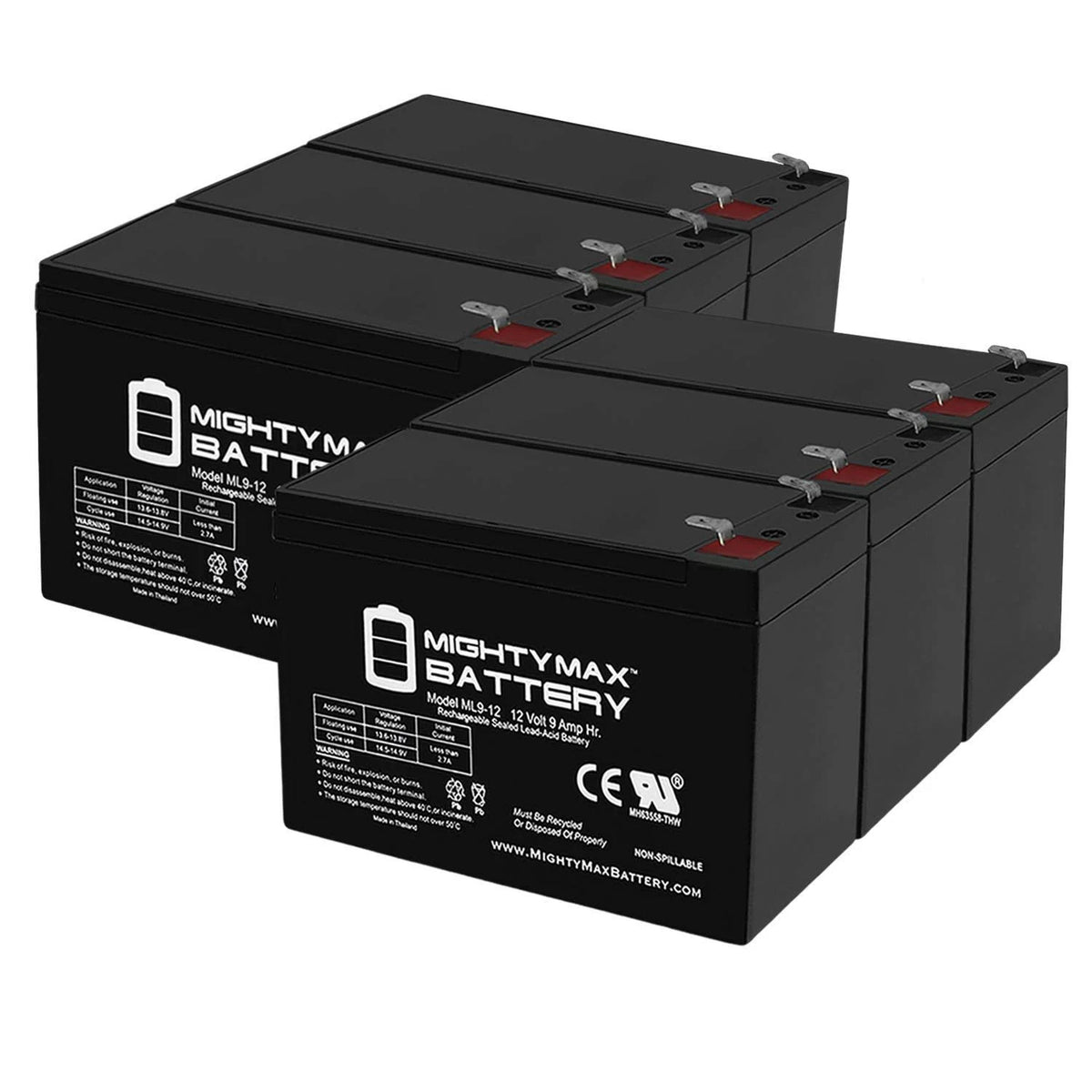 12V 9Ah Battery 6 Pack E484