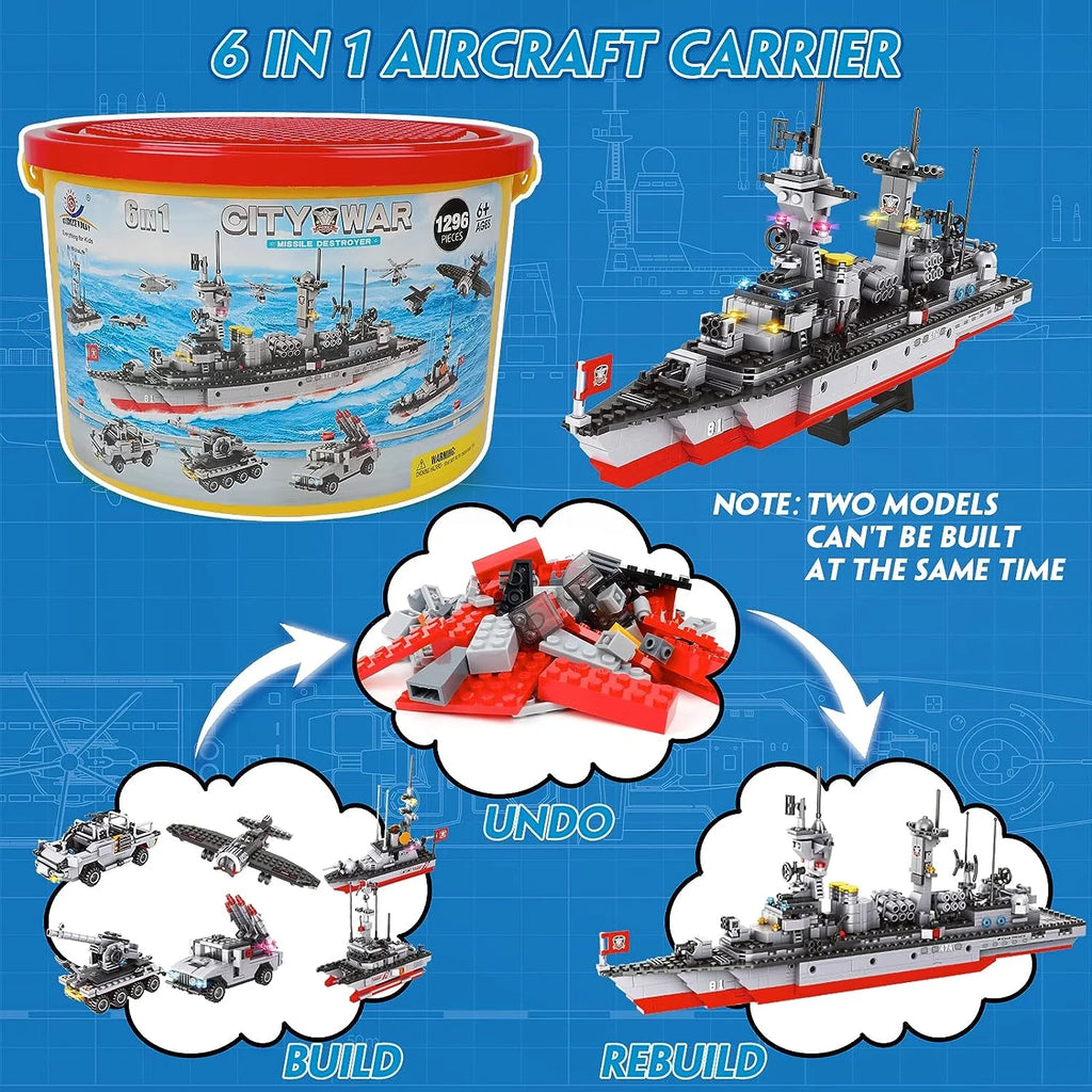 1296 Pieces Aircraft Carrier Building Block Set G51148