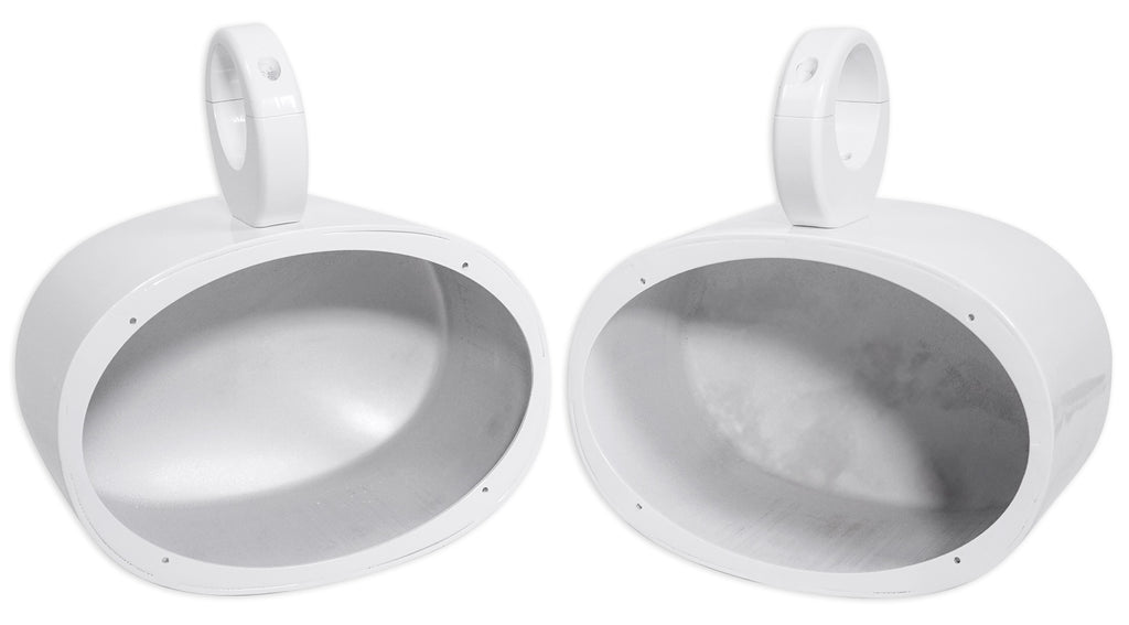 6x9 White Aluminum Wakeboard Tower Speaker Pod Enclosures Y2542