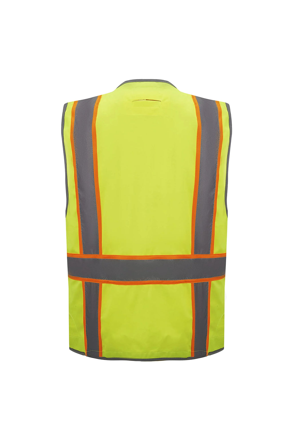 Neon Green Solid Safety Vest With Reflective Piping And Black Bottom M8032