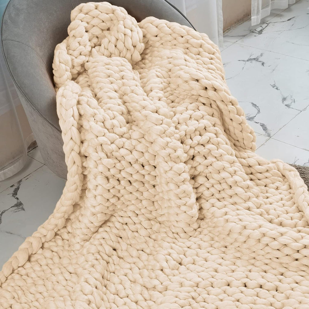 Chunky Knit Blanket Throw Rose Red 40x60 A8142