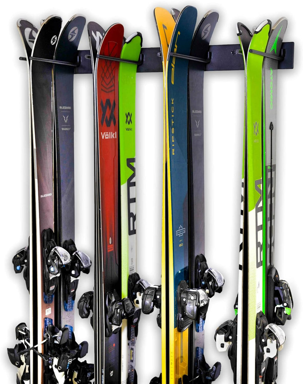 Ski Wall Storage Rack, Steel, Holds 8 Pairs, Pack of 2 B932593