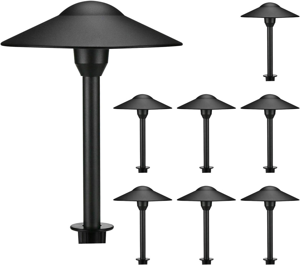 Black Cast-Aluminum Outdoor Path Light 8PK Y411717