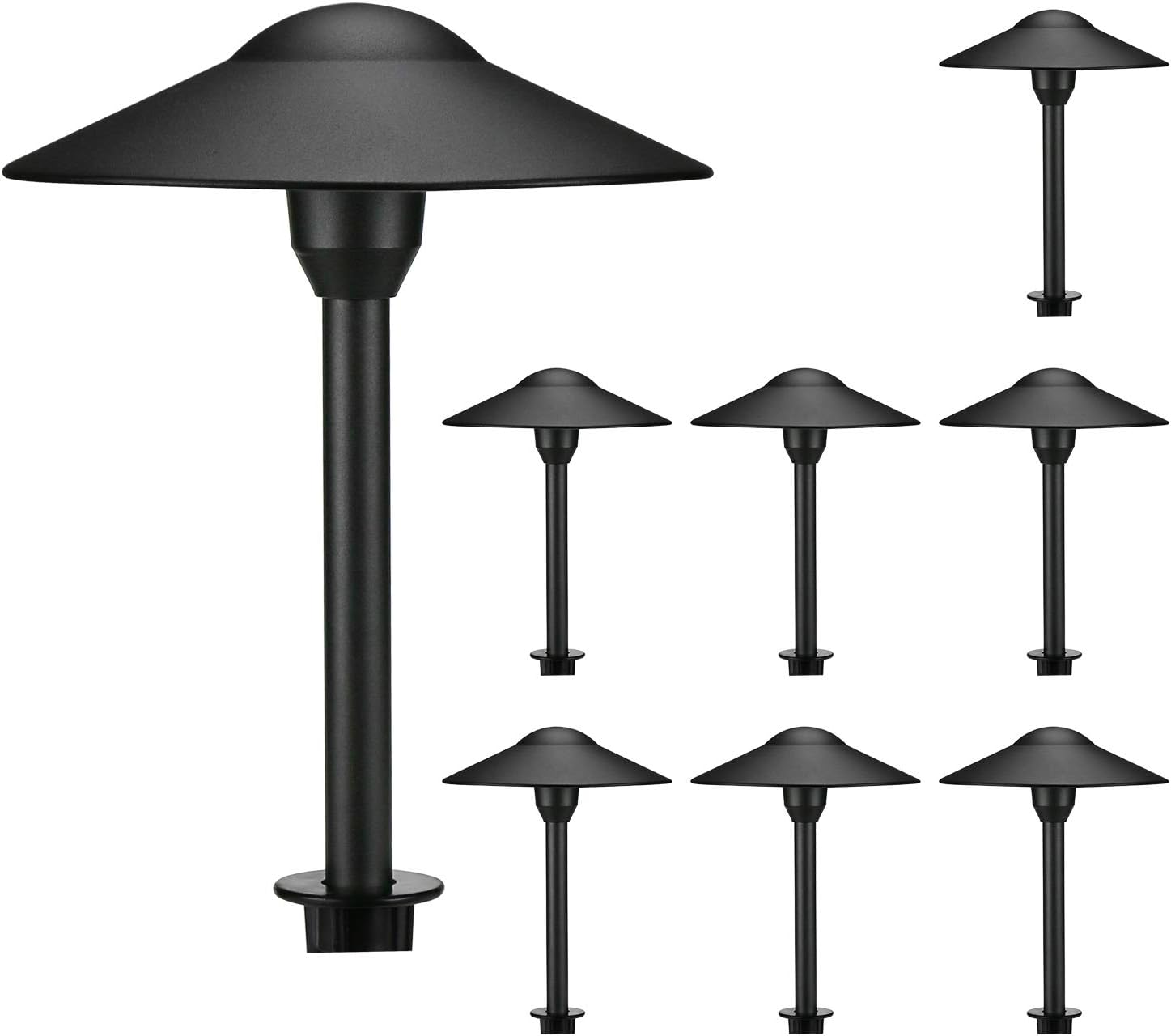Black Cast-Aluminum Outdoor Path Light 8PK Y411717