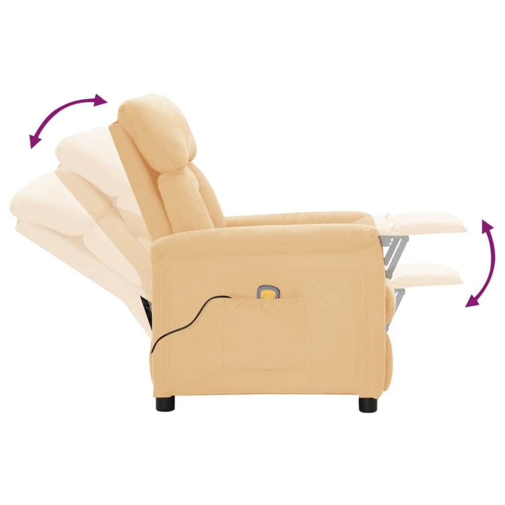 Electric Massage Recliner with Adjustable Footrest and Side Pocket, Faux Leather Sofa Chair H81927