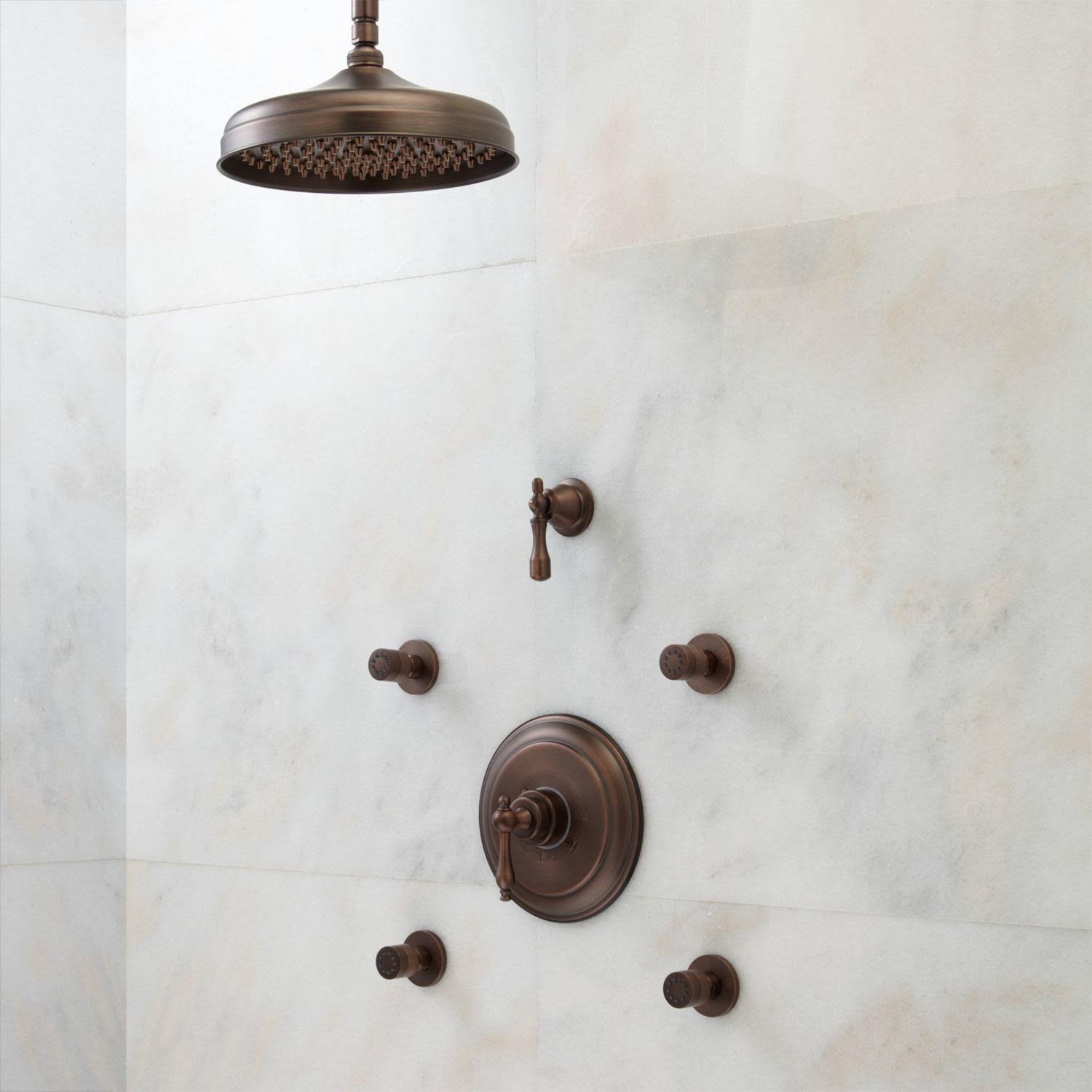 Pressure Balanced Shower System with Rain Shower Head and Body Sprays L793562