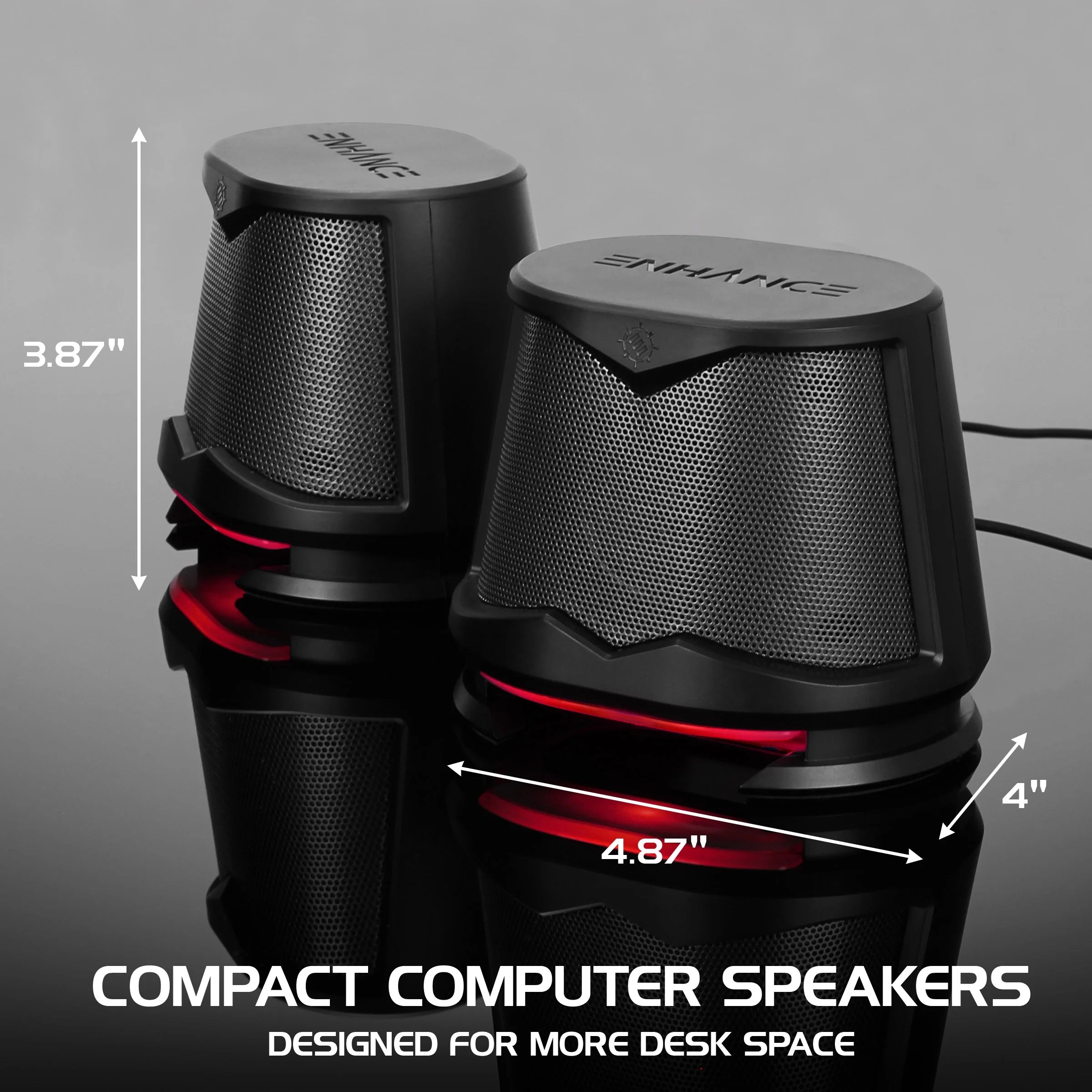 High Excursion Speakers with Red LED Lights, 10W Peak, 3.5mm Wired M758