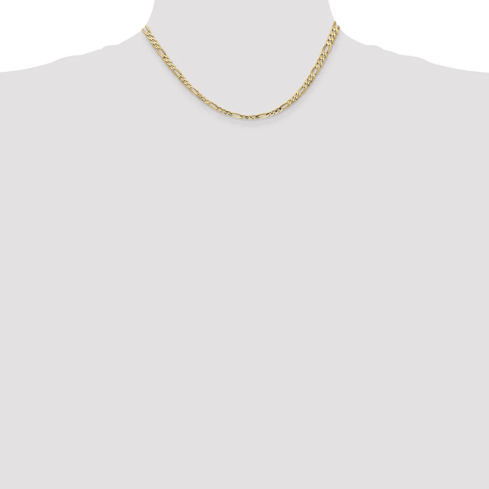 14kt Yellow Gold 4mm Open Figaro Chain 16 inch Lobster Clasp N735292