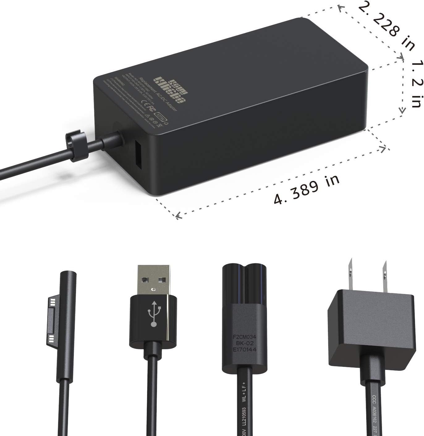 127W 15V 8A Power Adapter with Carrying Case C49688
