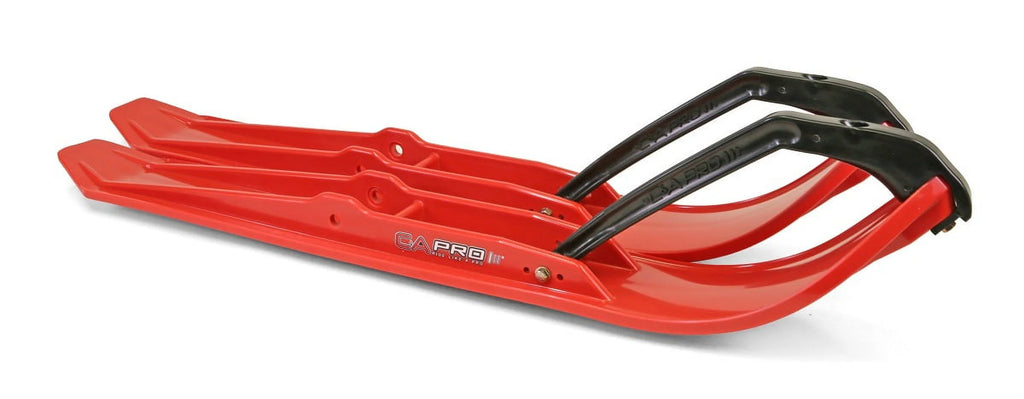 Red XPT Snowmobile Skis with 8" Round Bars Complete Kit K5279