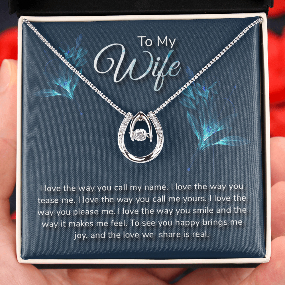Lucky Horseshoe Necklace with CZ Crystals J24276