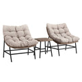 3 Piece Metal Framed Conversation Set, Beige S563151