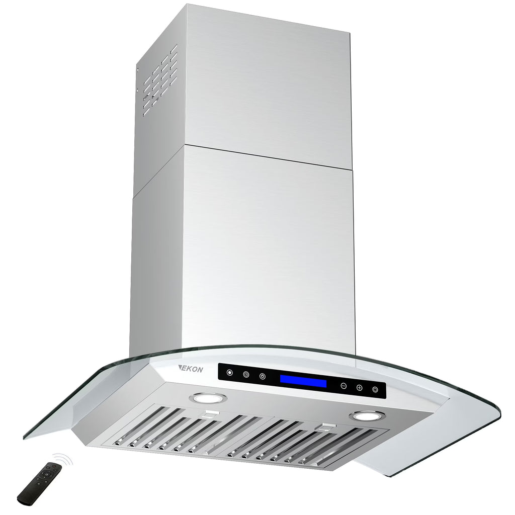 36 Inches Tempered Glass Ducted Wall Mount Range Hood E86248