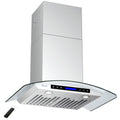 36 Inches Tempered Glass Ducted Wall Mount Range Hood E86248