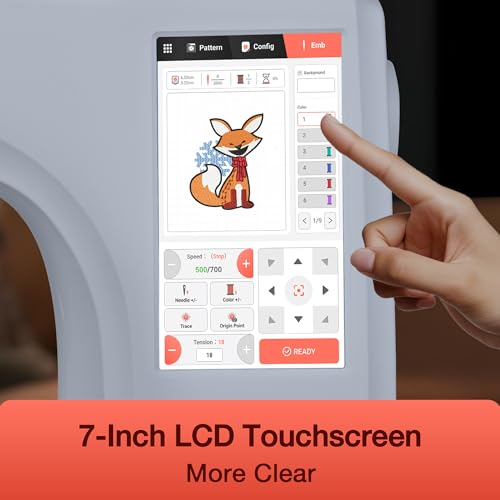 7.9x11 Inch Large Hoop Computerized Touchscreen Embroidery Machine X910