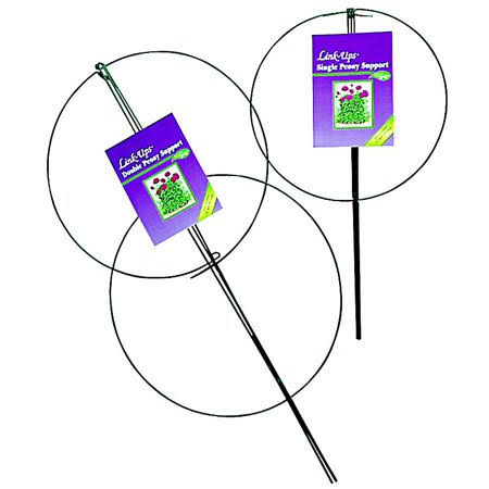 Double Peony Support Steel with Green Vinyl Coating (Case of 12) V9854