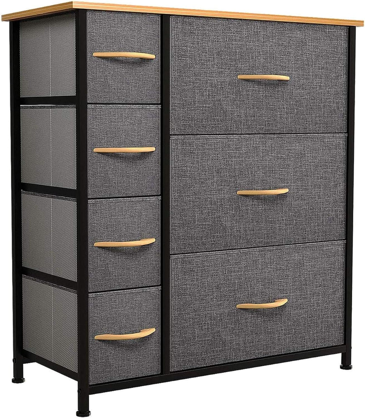 Brown Storage Cabinet Dresser with 7 Fabric Drawers and Metal Frame G8277