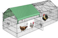 71" x 30" Foldable Metal Chicken Cage Enclosure with Weather Proof Cover I765