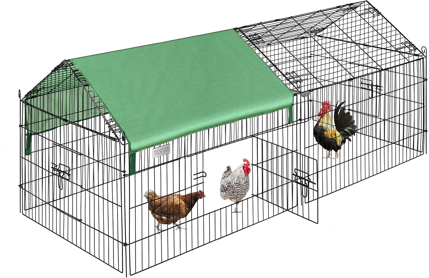 71" x 30" Foldable Metal Chicken Cage Enclosure with Weather Proof Cover I765