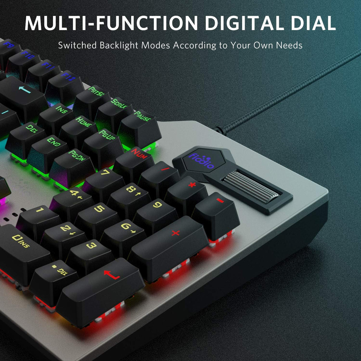 Wired RGB Rainbow Backlit Mechanical Keyboard with Blue Switches E208