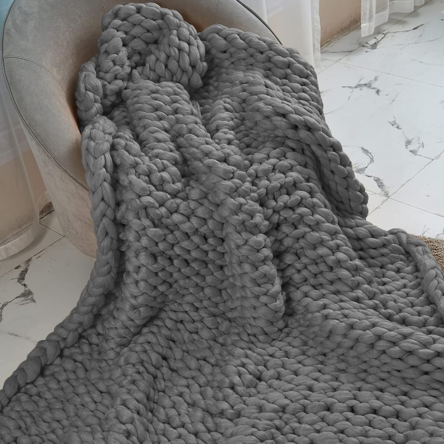 Chunky Knit Blanket Throw Rose Red 40x60 A8142