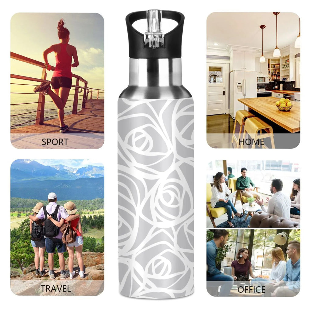 Stainless Steel Water Bottle with Straw Lid Vacuum Insulated Flask 20 OZ U5270