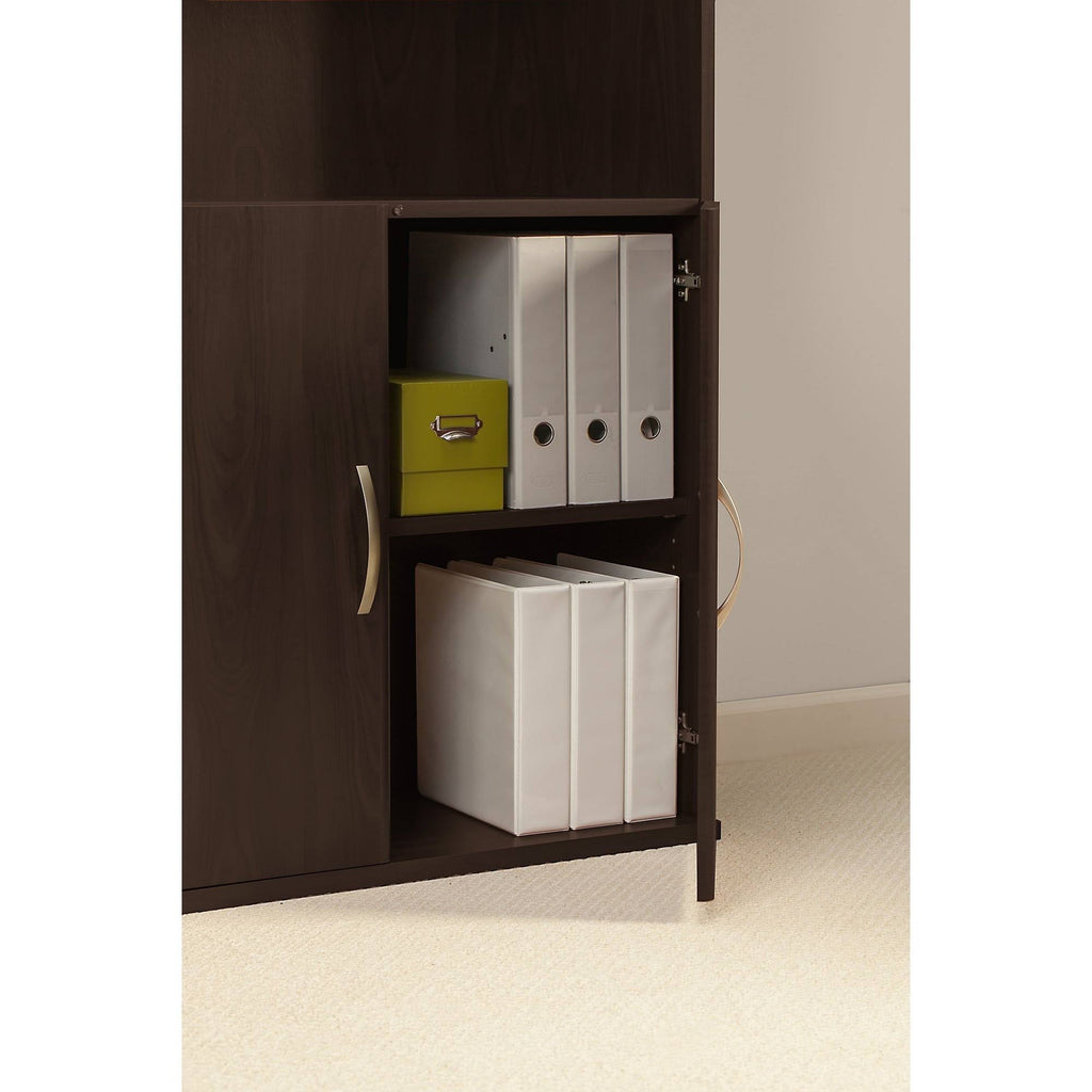 Mocha Cherry Bookcase with Doors M112207