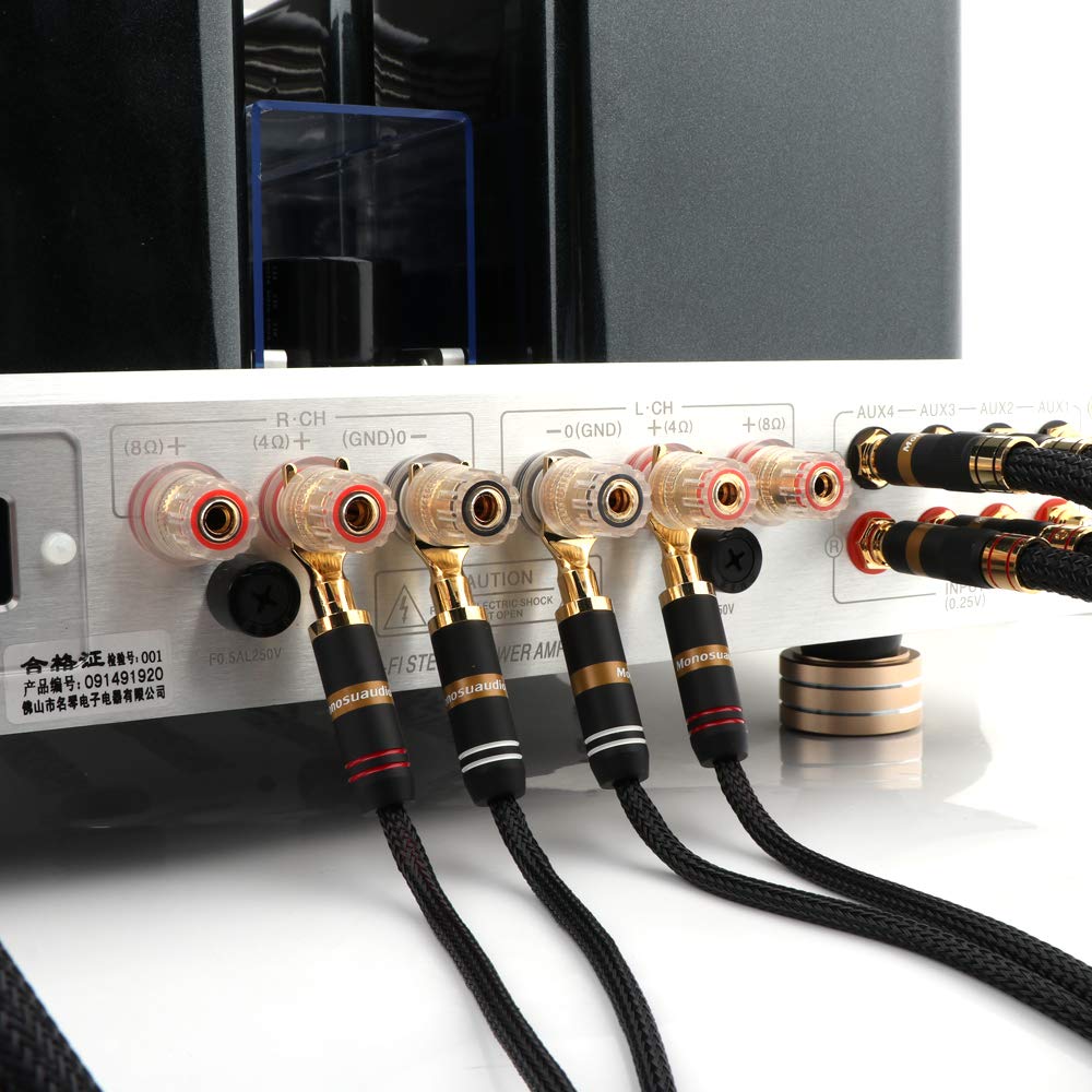 OFC Copper Speaker Cables with Banana Plugs and Gold Plated Connectors J11658