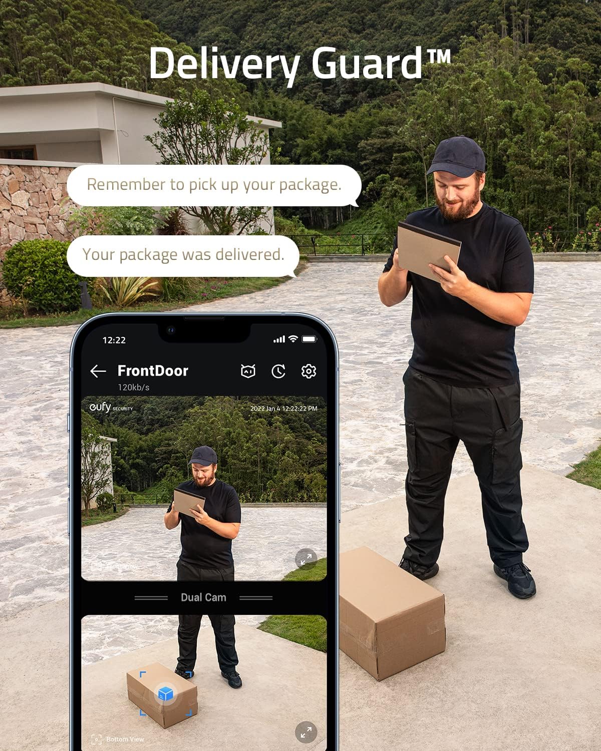 Video Doorbell Add-on with Dual Camera, 2K HD, Battery-Powered H436