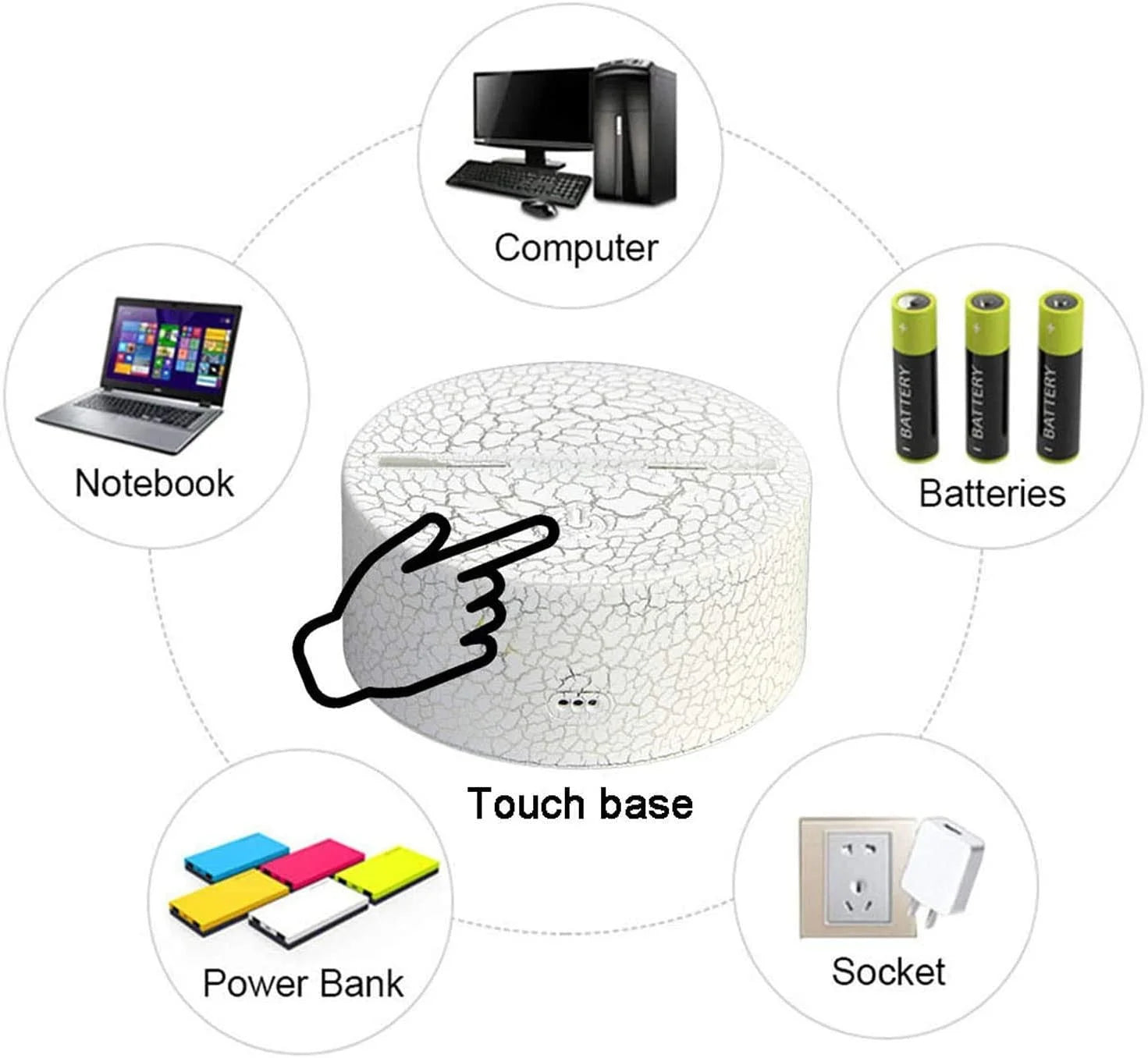 3D Illusion Night Light with Remote Control W926883