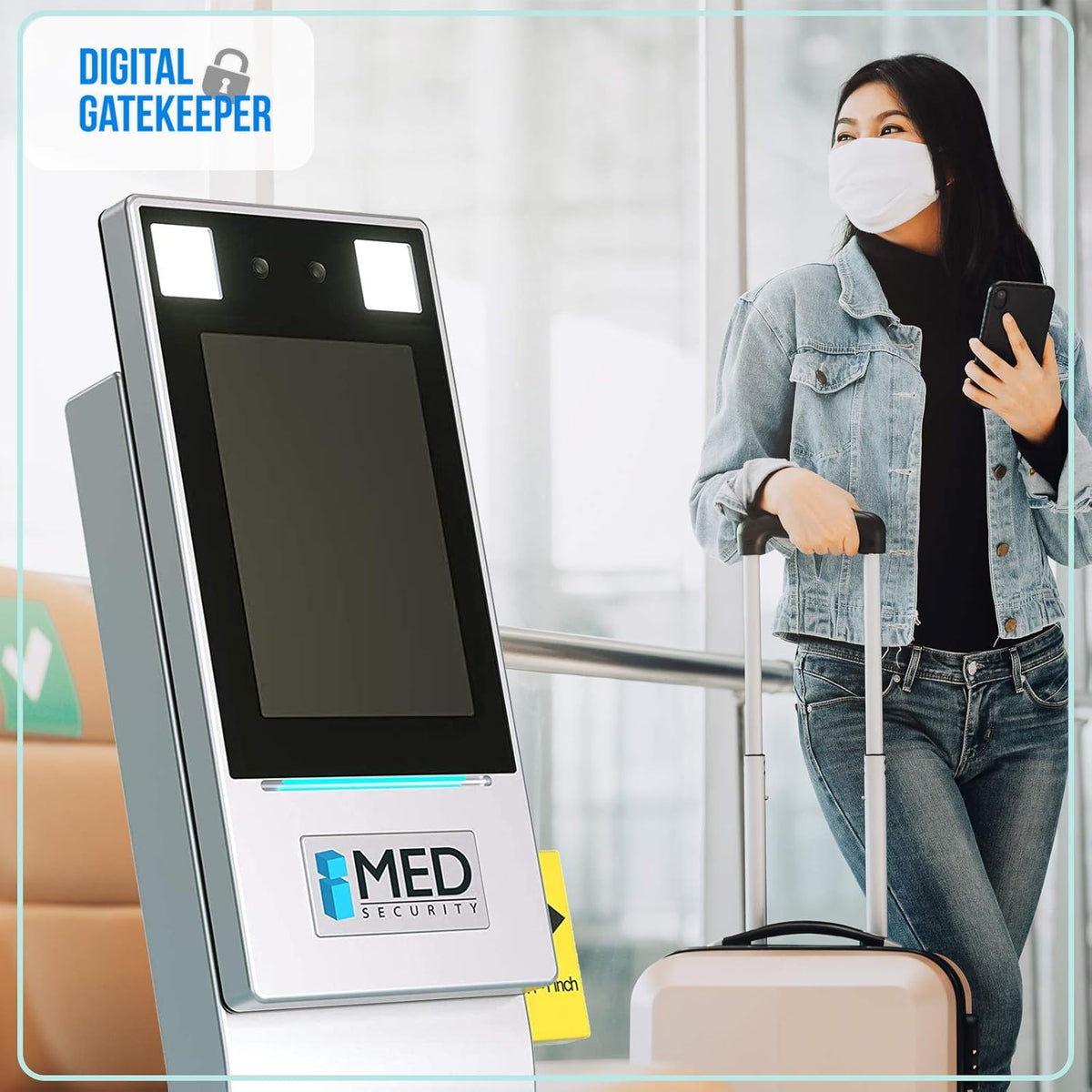 Contactless Scanning Kiosk with Facial Recognition and Temperature Scanner C4465