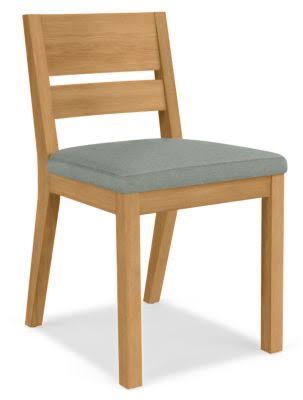 Modern Afton Side Chair in Blue Boucle with White Oak Frame Q6245