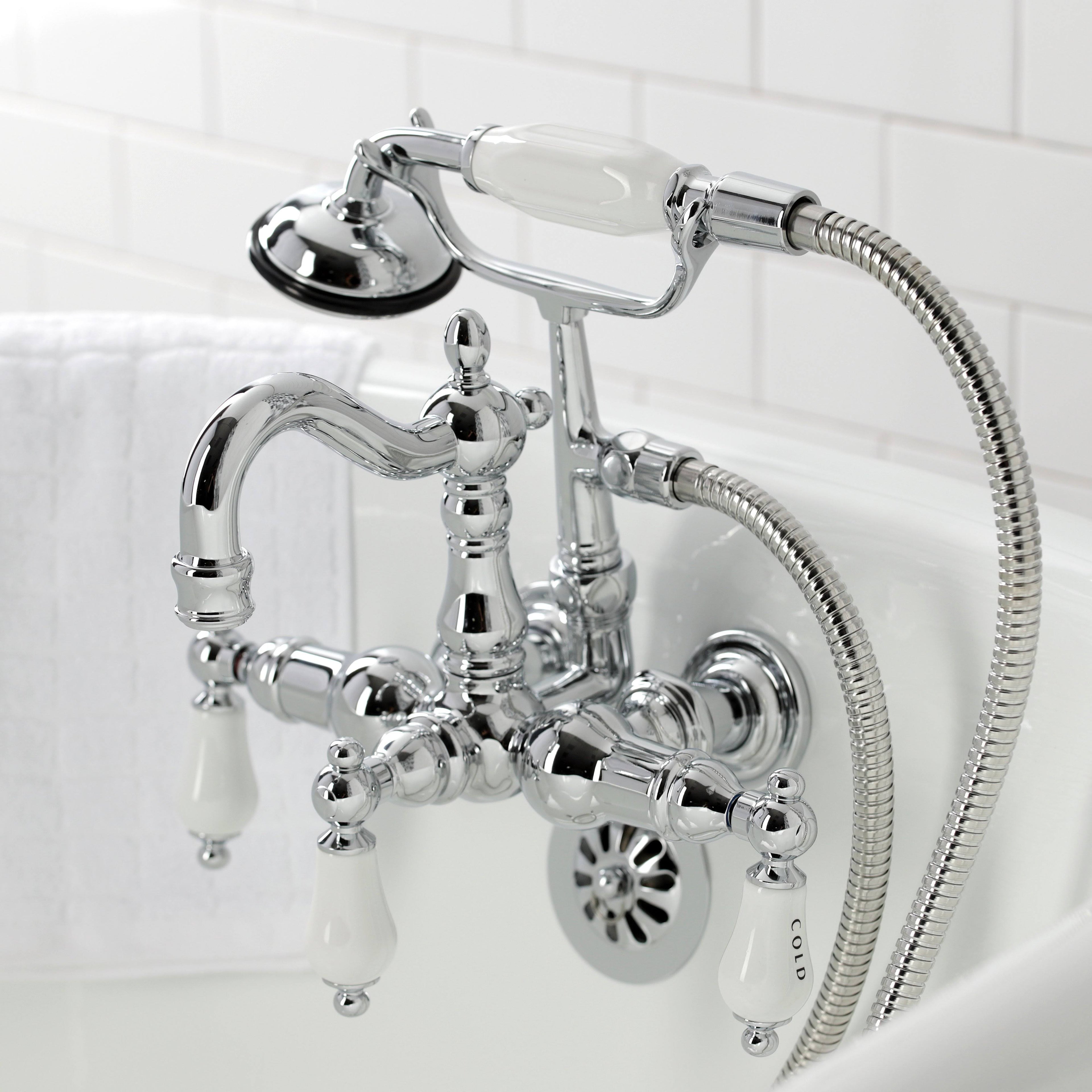 Polished Brass Clawfoot Tub Faucet with Hand Shower X45161