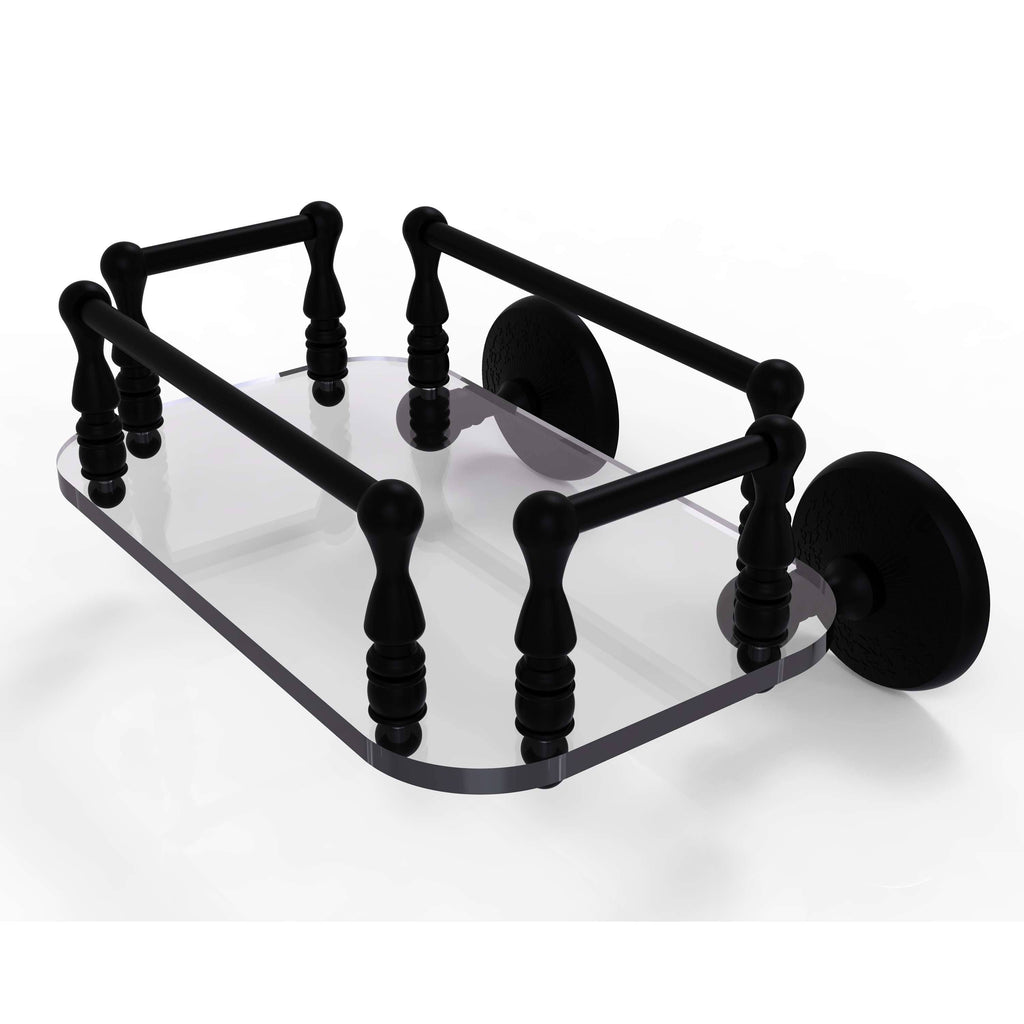 Matte Black Wall Mounted Glass Guest Towel Tray R486