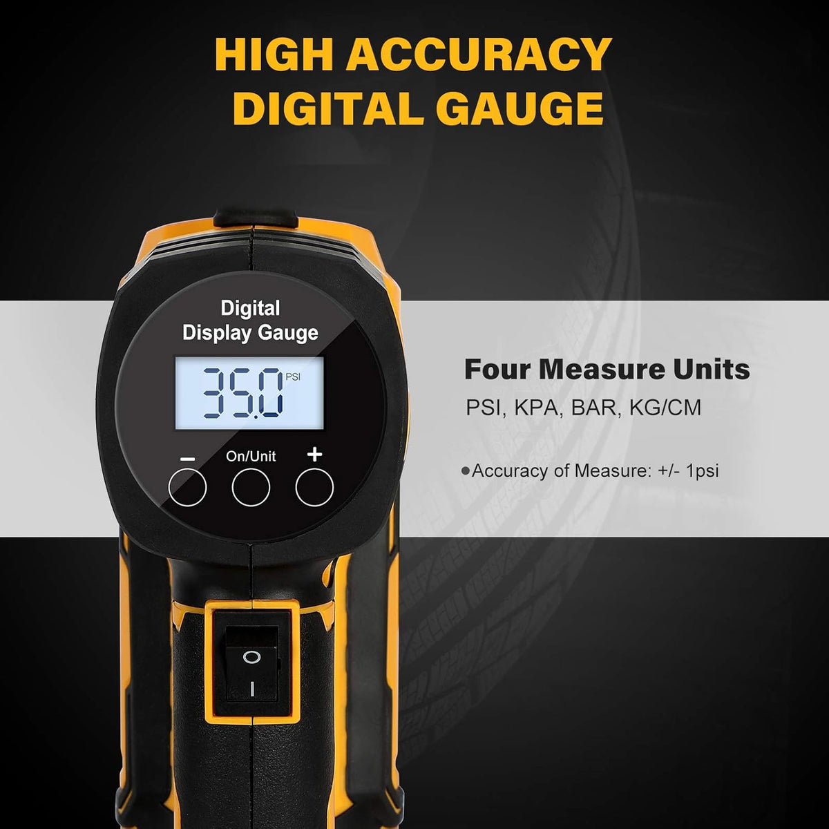 Tire Inflator Air Compressor Portable, 20V Cordless Tire Pump 150 PSI with Digital Pressure Gauge, Rechargeable Li-ion Battery and 12V Car Power Adapter Pack of 2 R42073