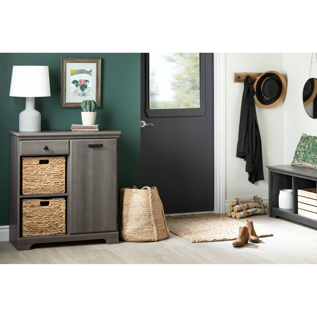 1 Door Storage Cabinet Gray Maple Q976