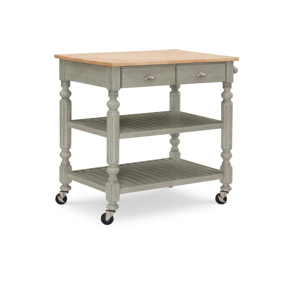 Gray Wash Kitchen Cart D52822