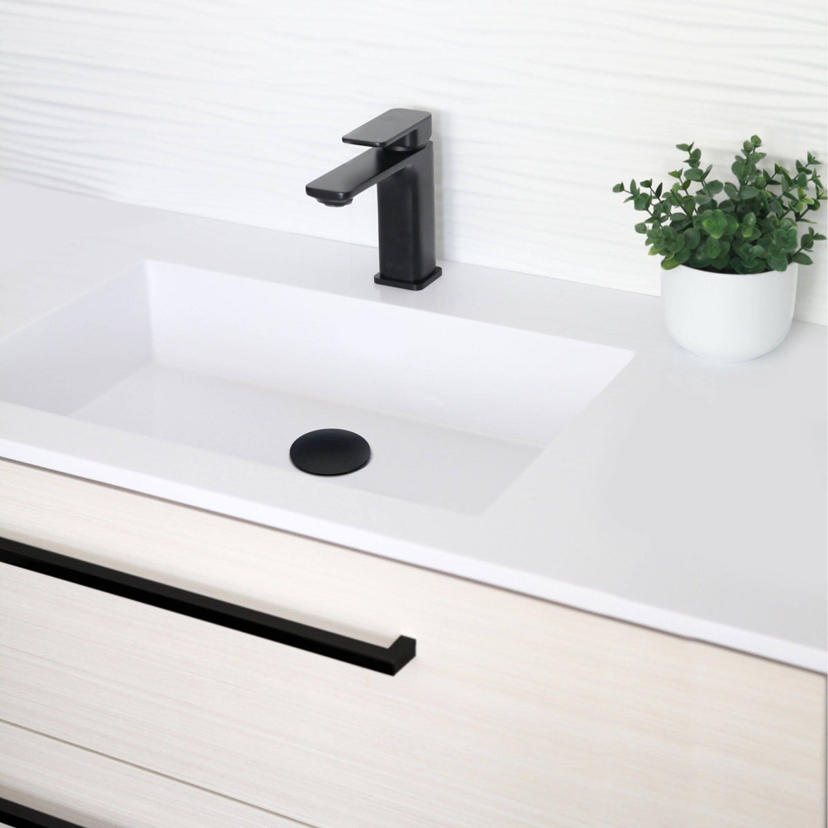 Matte Black 1-Handle Single Hole Bathroom Sink Faucet D2218