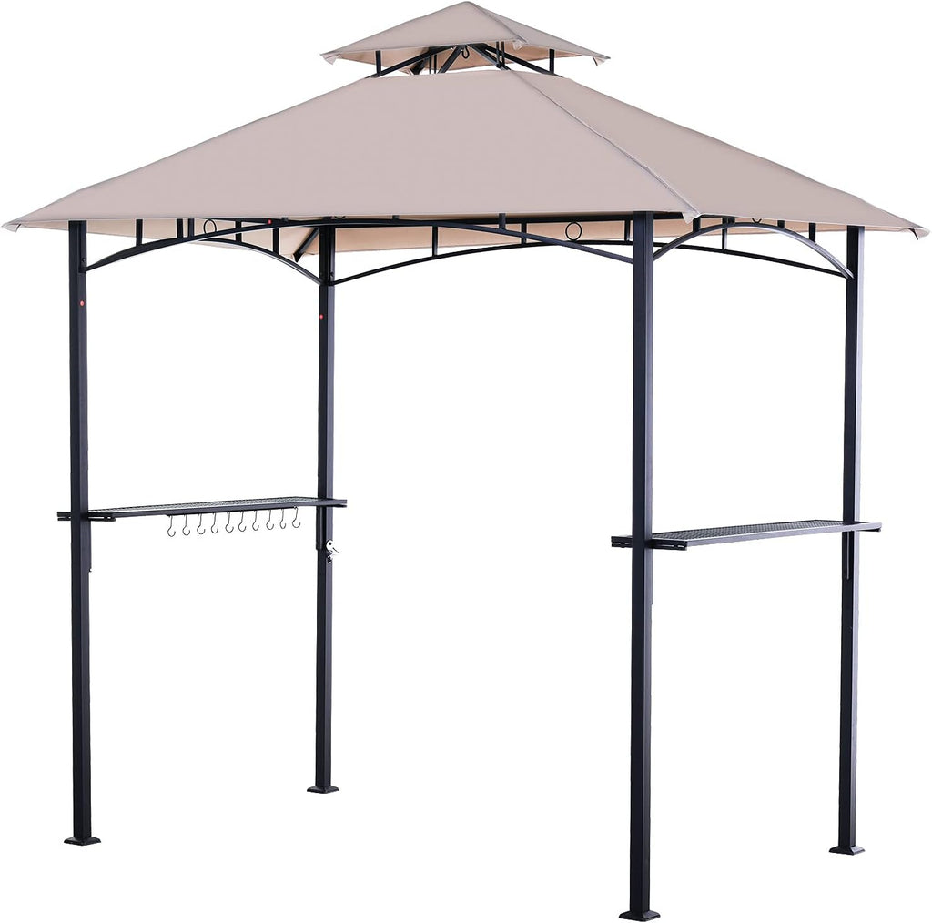 8 x 5 FT Steel Frame Grill Gazebo Canopy Tent W6999