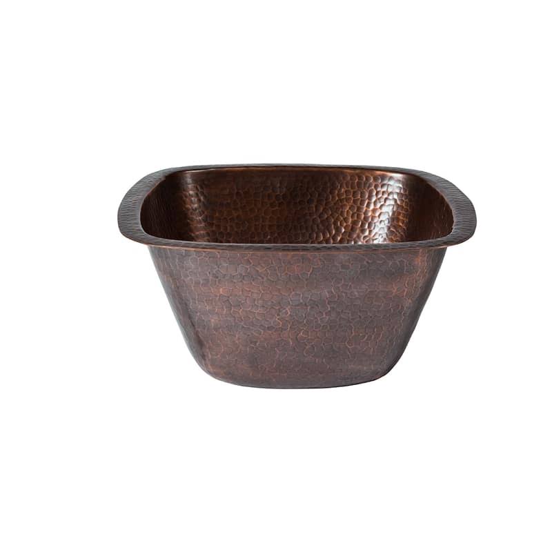 Antique Copper Solid Hand Hammered Copper 16-inch Diameter Round Bar Sink R378