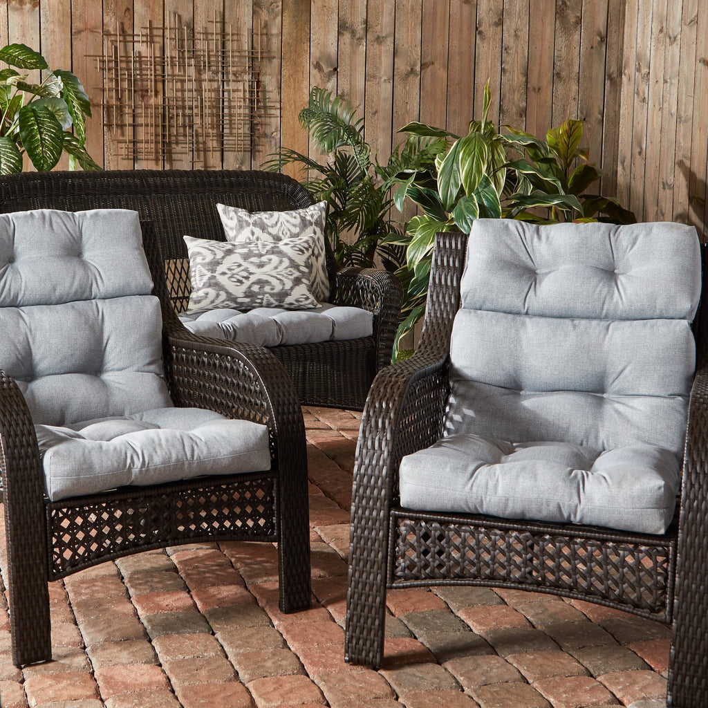 Heather Gray 44 x 22 in. Outdoor High Back Chair Cushion U45514