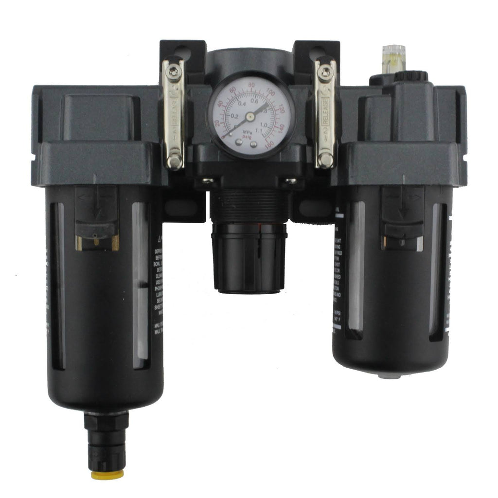 1/4 in. NPT Polycarbonate FRL Air Filter Regulator and Lubricator System J5424