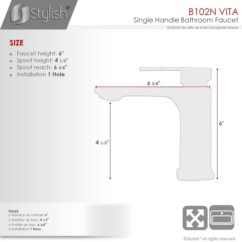 Matte Black 1-Handle Single Hole Bathroom Sink Faucet D2218