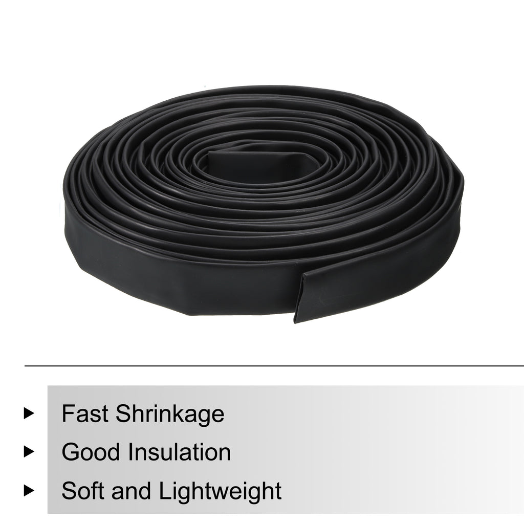 18mm Dia 50ft Black 4:1 Dual Wall Adhesive Lined Heat Shrink Tubing Y691