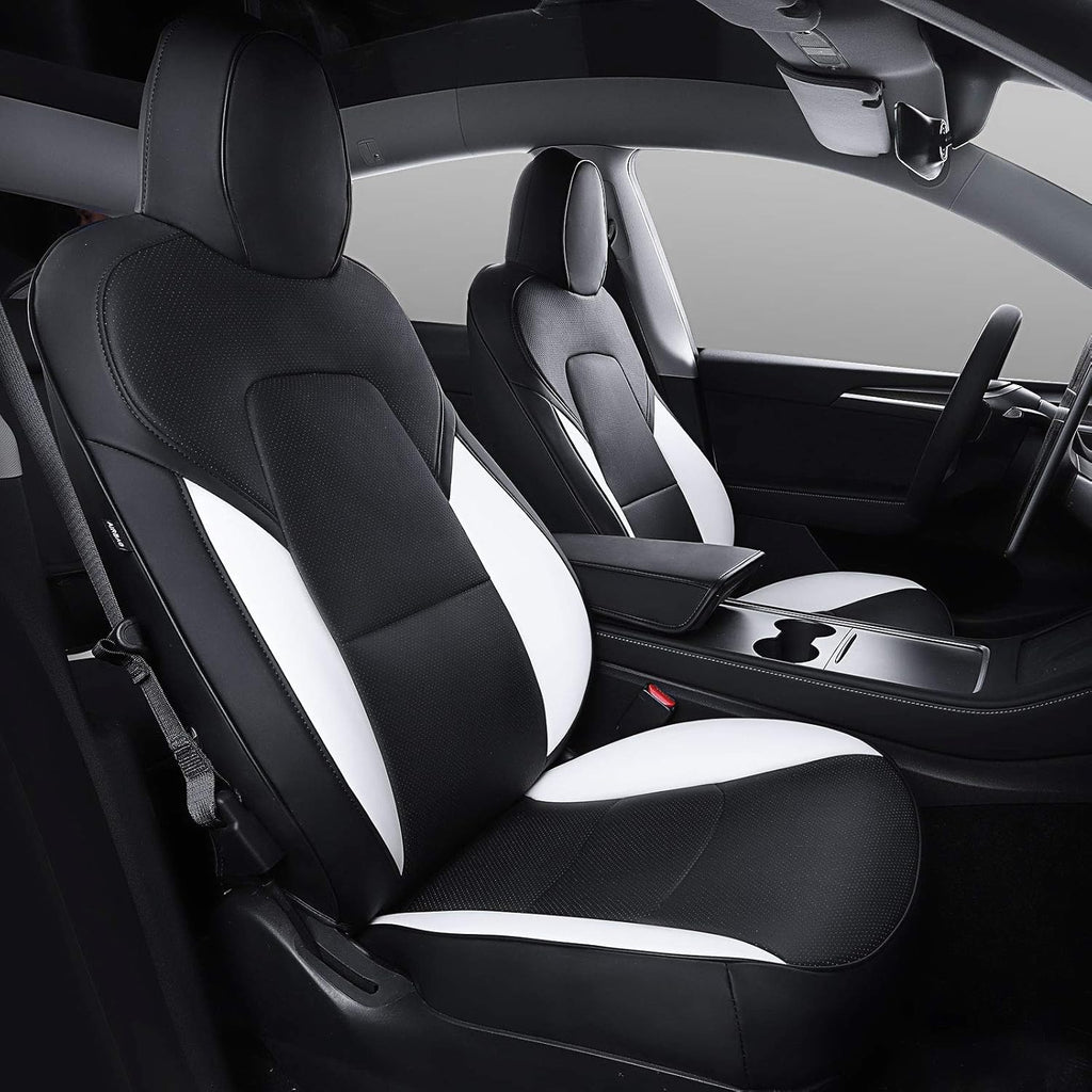 Red-PU Car Seat Cover for Tesla Model 3/Y (5 Pcs) F8482