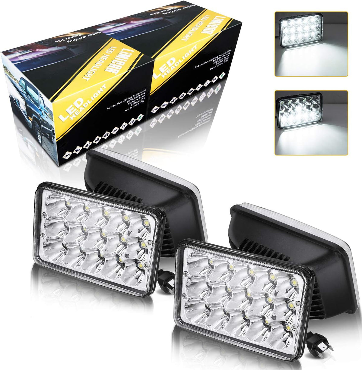 4x6 LED Headlights Sealed Beam Conversion Kit Pack of 2 J724