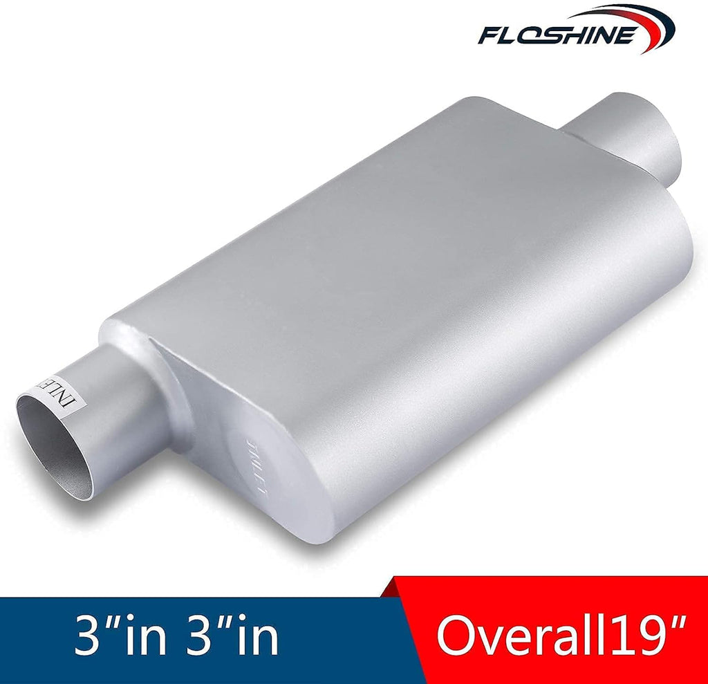 3 inch Inlet 3 inch Outlet Performance Automotive Muffler Exhaust Pack of 2 D4009