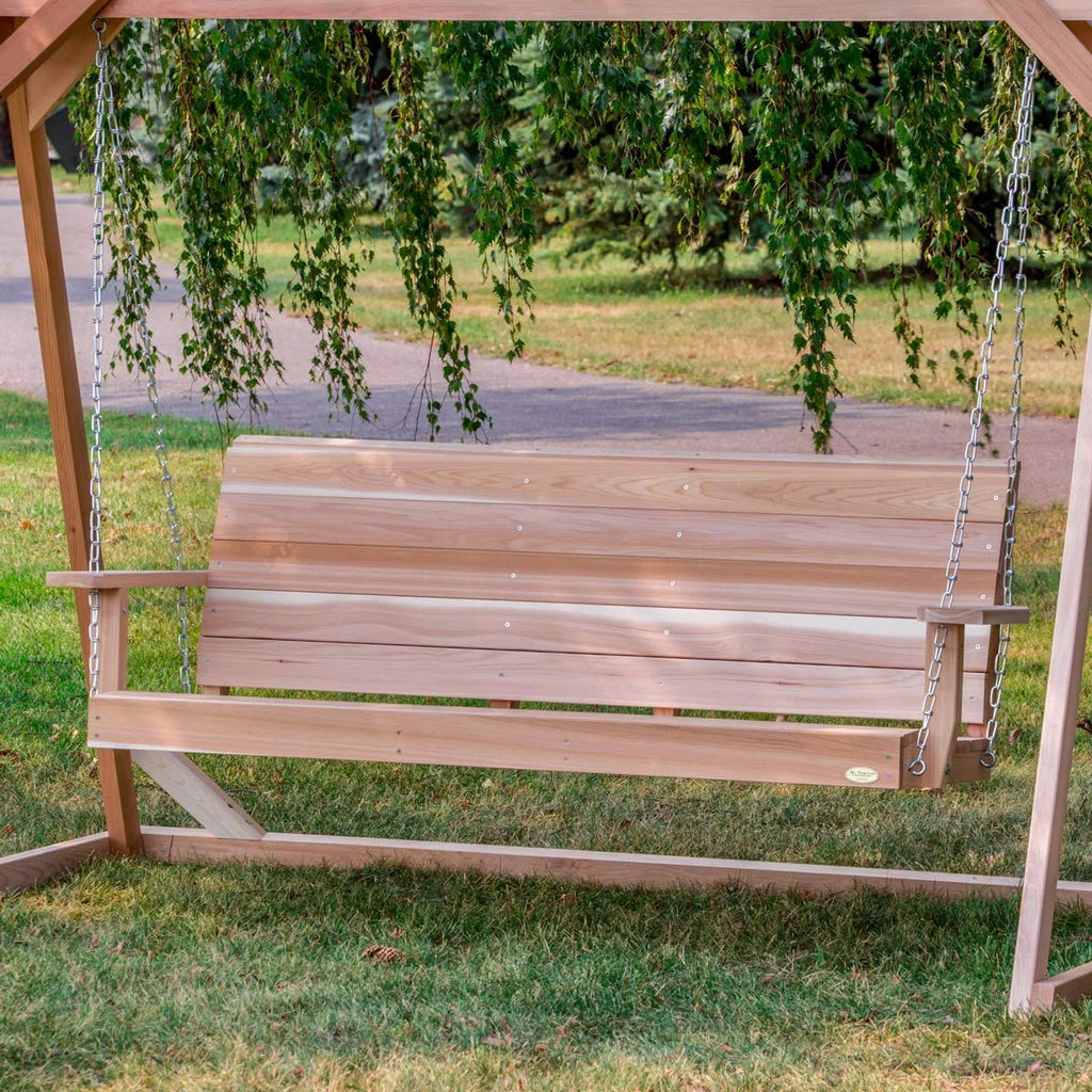 Natural Cedar Wooden Porch Swing J62428