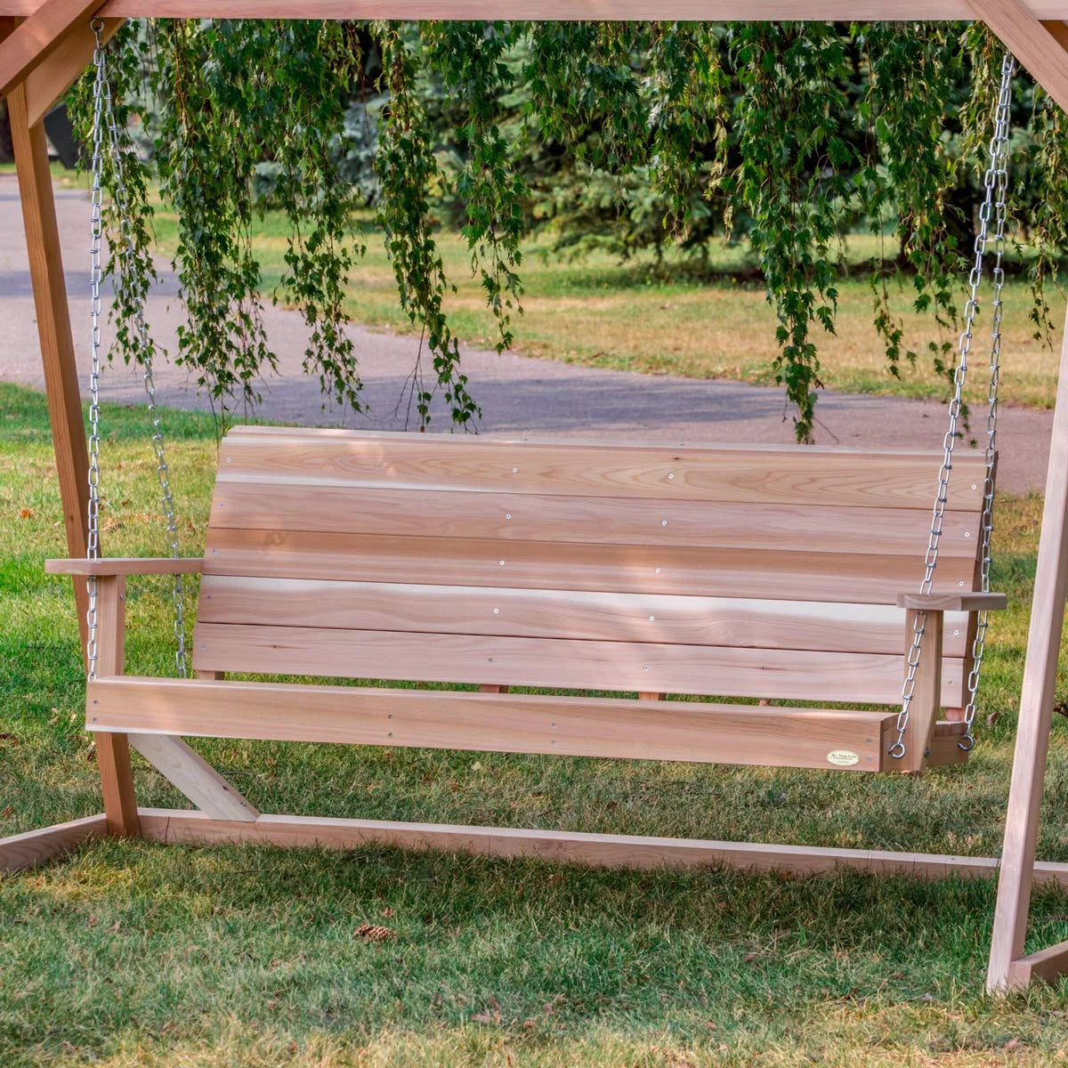Natural Cedar Wooden Porch Swing J62428