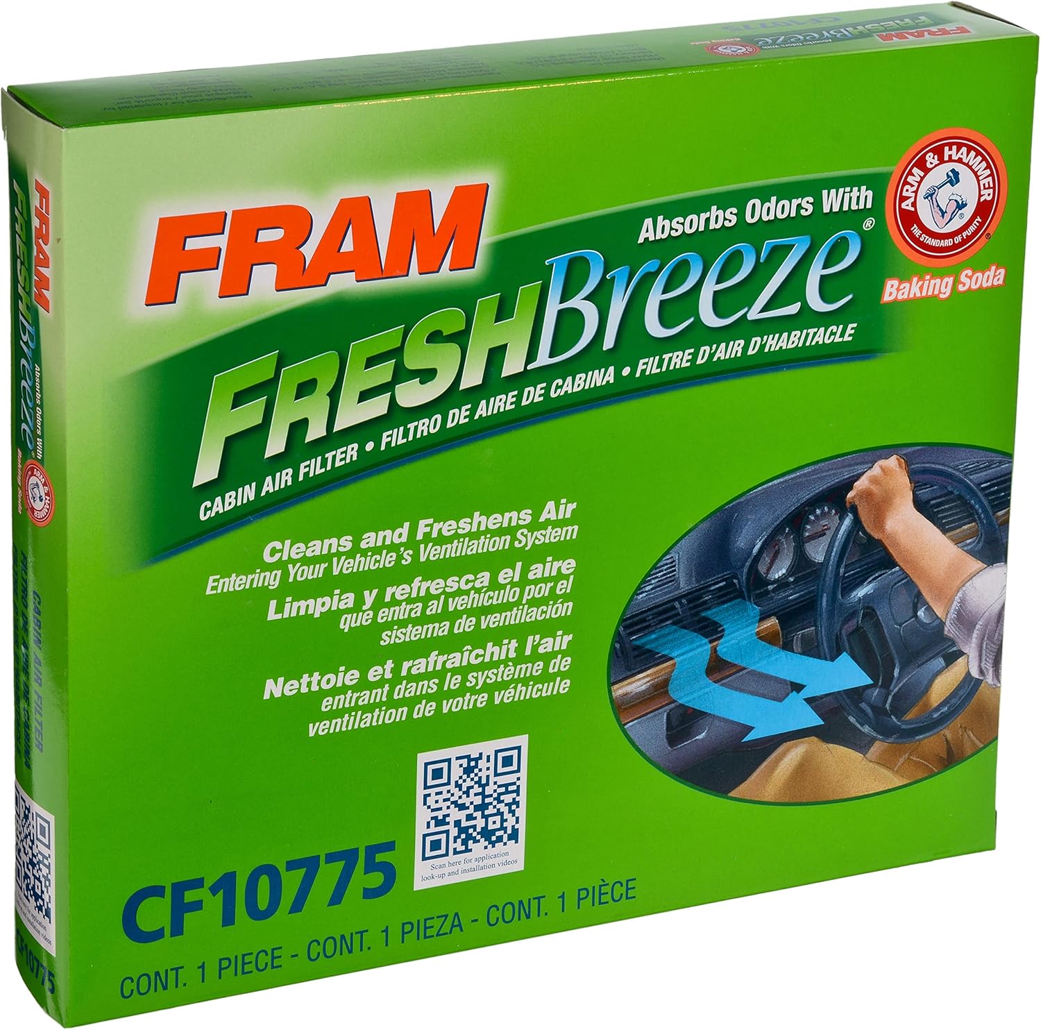Cabin Air Filter with Arm and Hammer Baking Soda, Pack of 2 D952